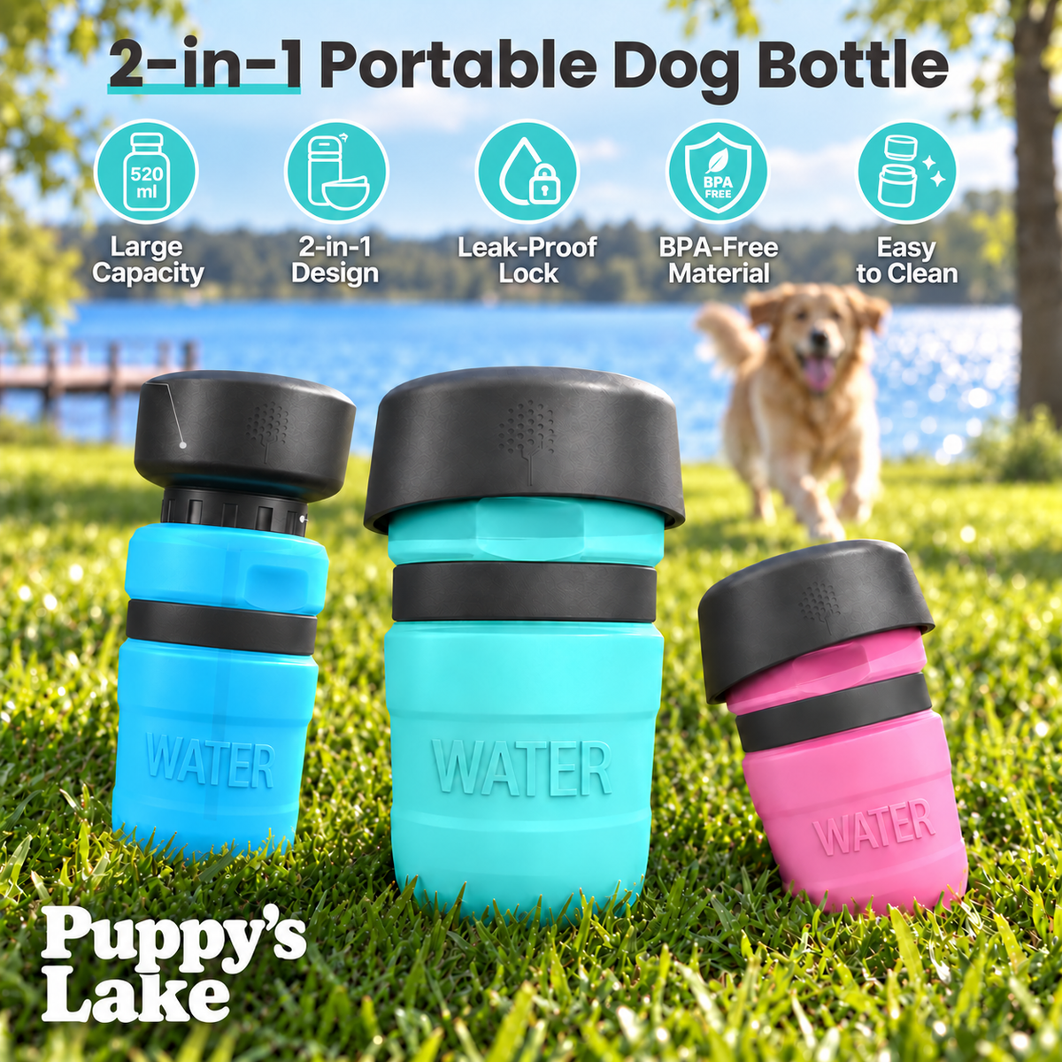 Pet Outdoor Foldable Bottle Dog Travel Water Bottle Dog Water Dispenser