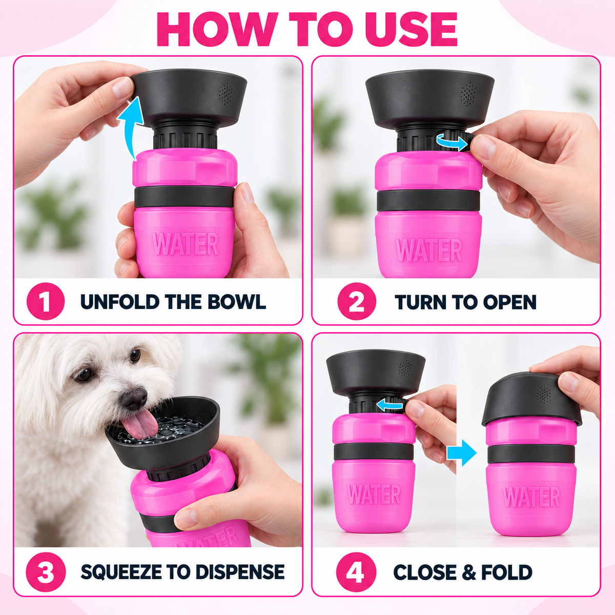 Pet Outdoor Foldable Bottle Dog Travel Water Bottle Dog Water Dispenser
